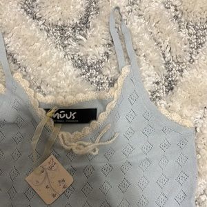 NWT size small knitted blue tank